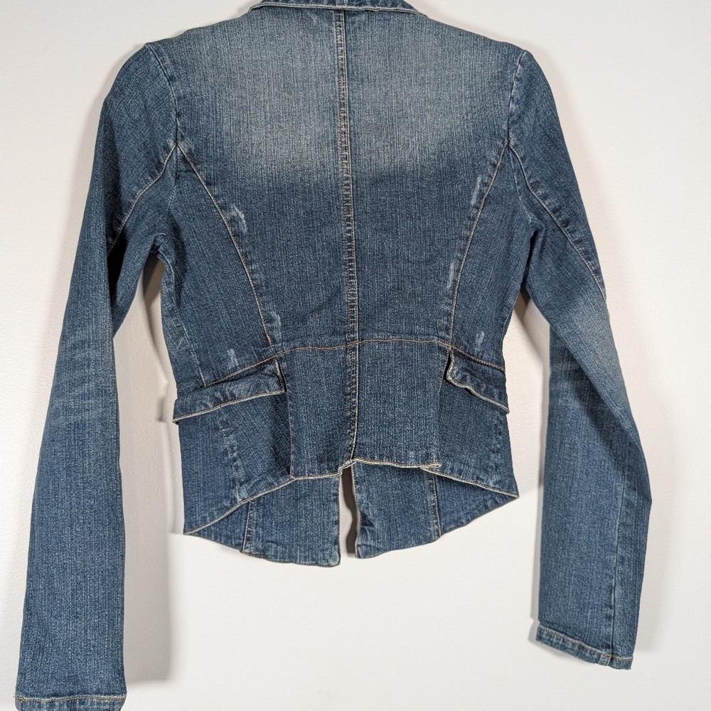 Candie's Denim Jacket with Brass Button Detail - Picture 6 of 7